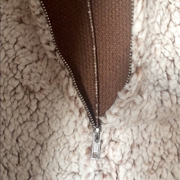 Mocha brown & white Teddy fur one piece shorts pj - Picture 2 of 2